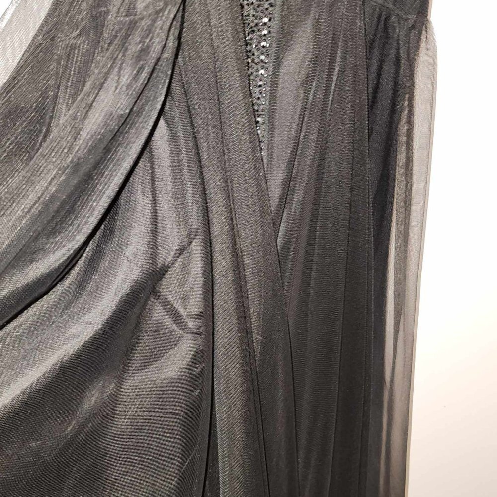 Black Midi Cocktail Dress with beading accents - Picture 5 of 9